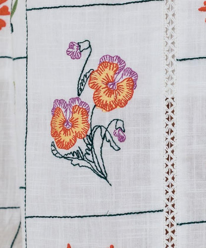 拼接花朵刺繡 褲子