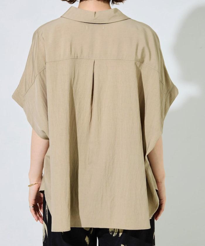 尼龍皺感法式袖襯衫