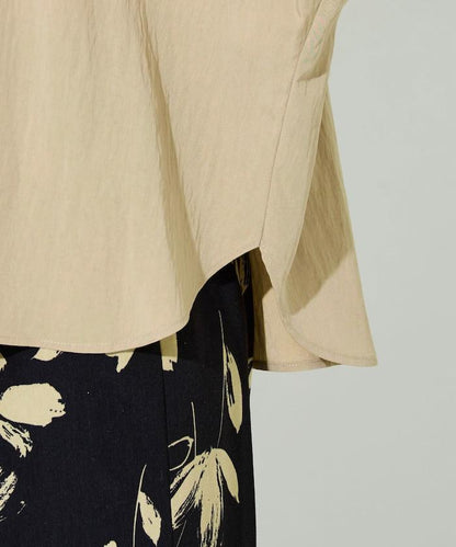 尼龍皺感法式袖襯衫