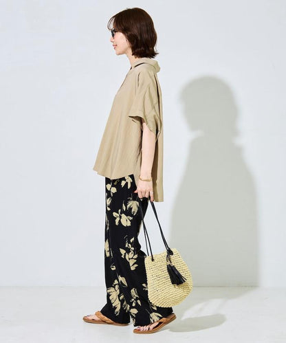 尼龍皺感法式袖襯衫