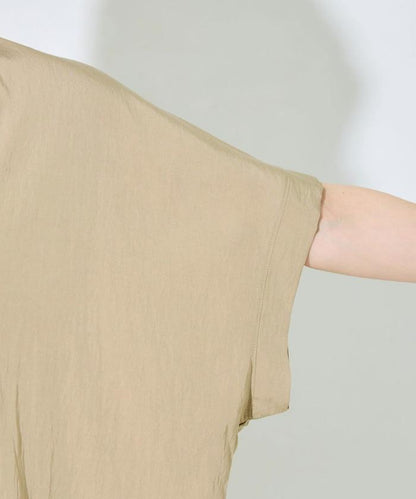 尼龍皺感法式袖襯衫