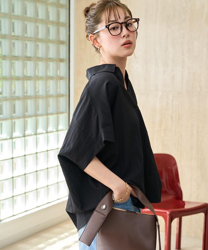 尼龍皺感法式袖襯衫