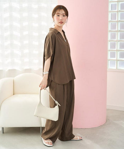 Nylon皺感褶襉褲子