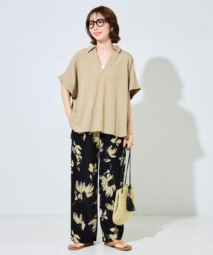 尼龍皺感法式袖襯衫