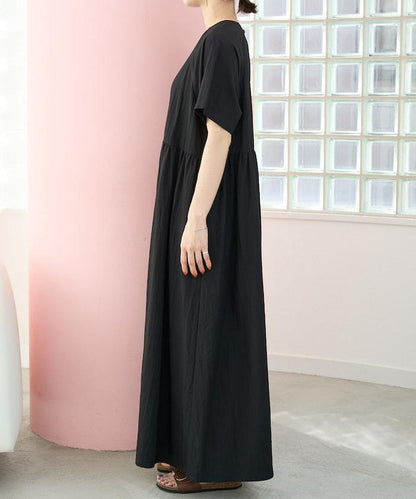 尼龍皺感 拼接層疊 輕盈面料 連衣裙