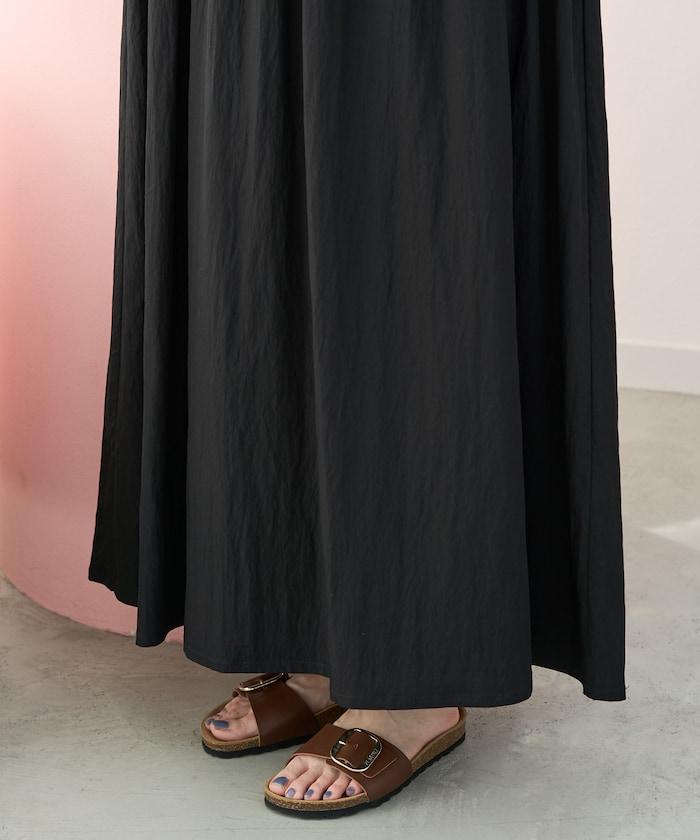 尼龍皺感 拼接層疊 輕盈面料 連衣裙