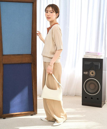 拼色Polo領短袖夏季針織上衣