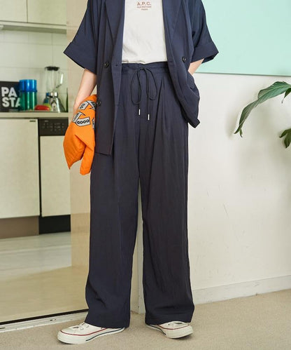 Nylon皺感褶襉褲子