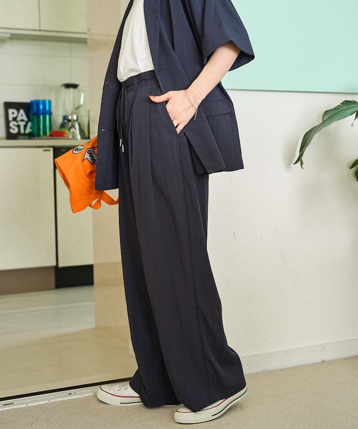 Nylon皺感褶襉褲子