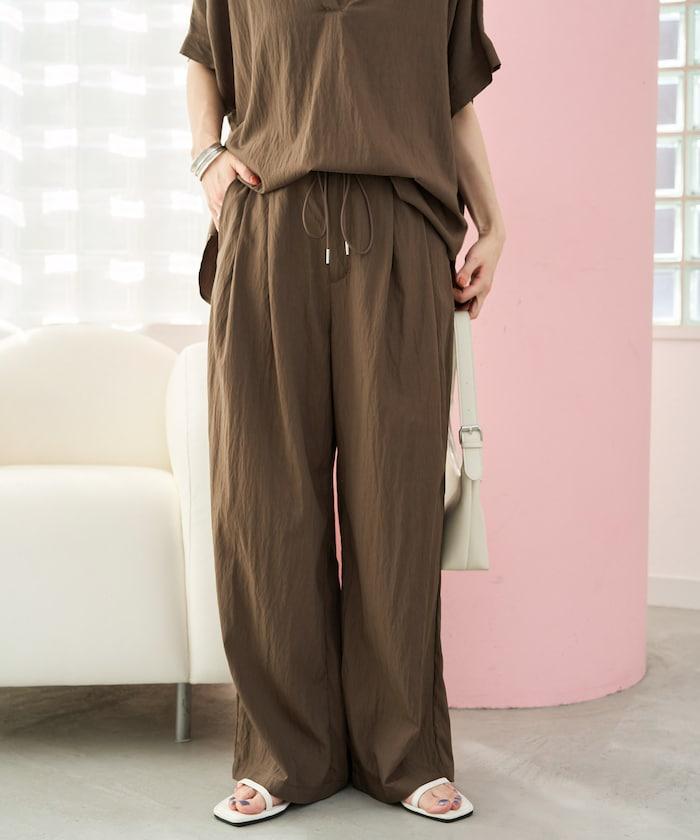 Nylon皺感褶襉褲子