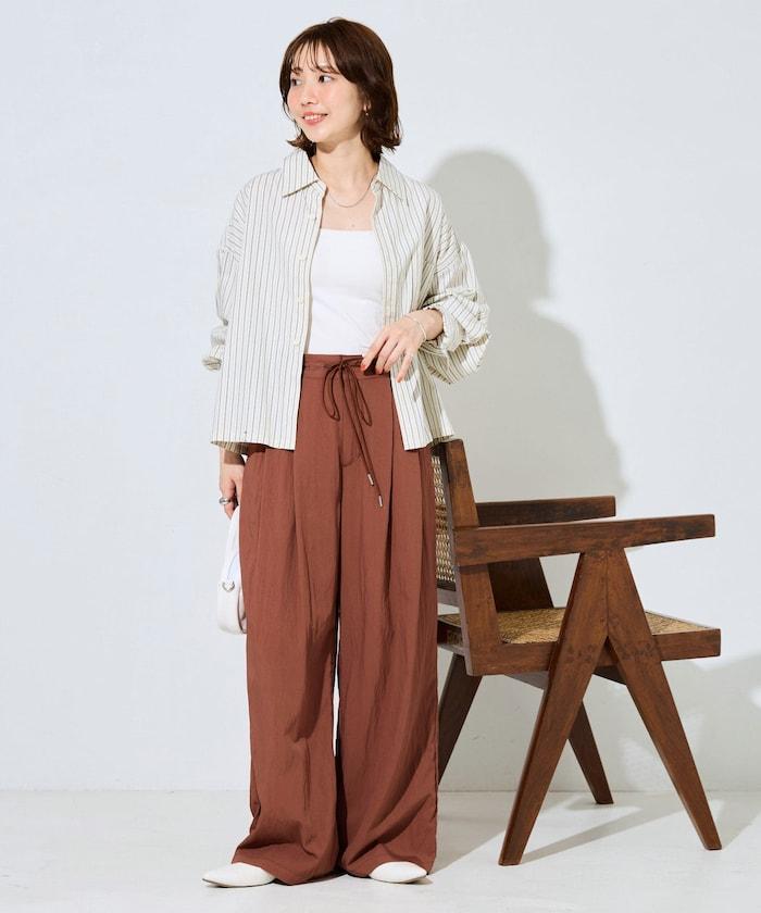 Nylon皺感褶襉褲子