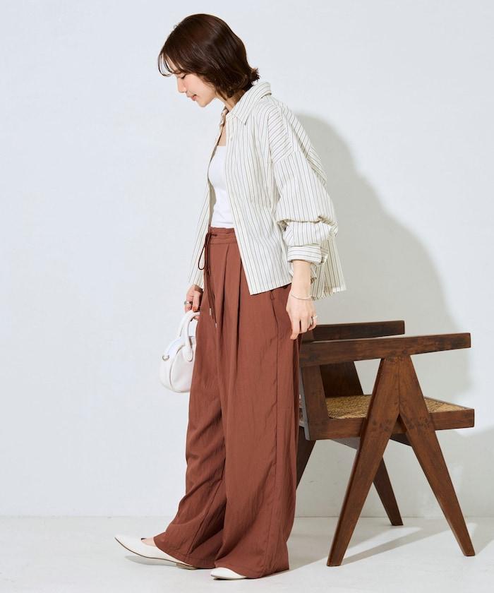 Nylon皺感褶襉褲子