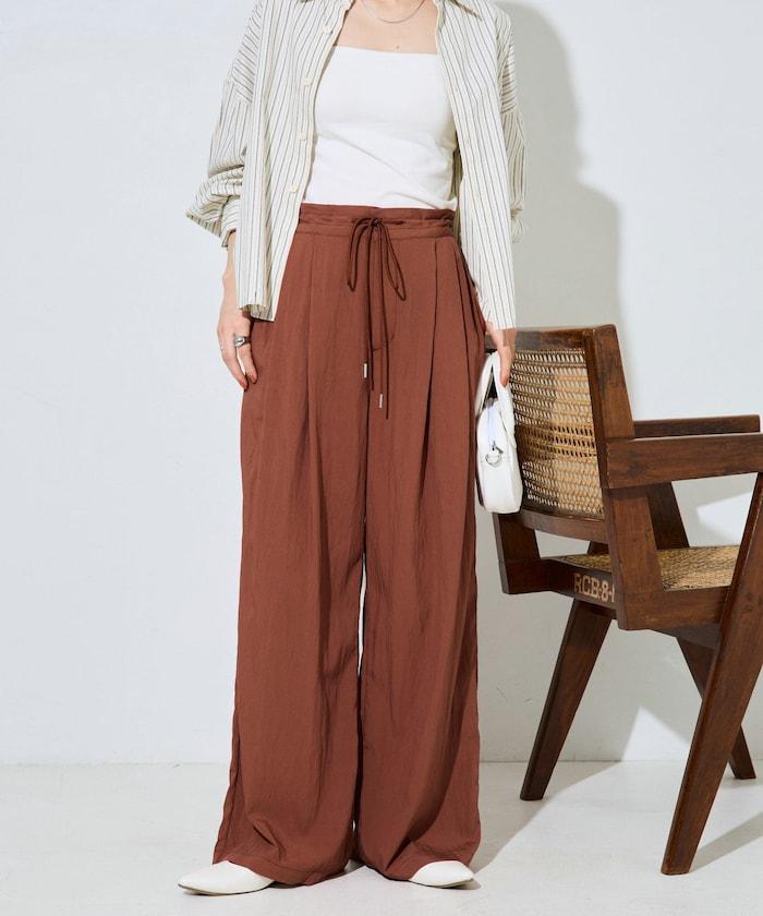 Nylon皺感褶襉褲子