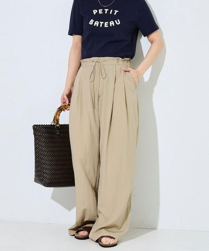 Nylon皺感褶襉褲子