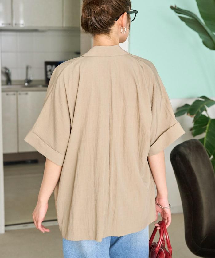 尼龍皺感面料 雙排扣設計 短袖 夾克