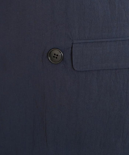 尼龍皺感面料 雙排扣設計 短袖 夾克