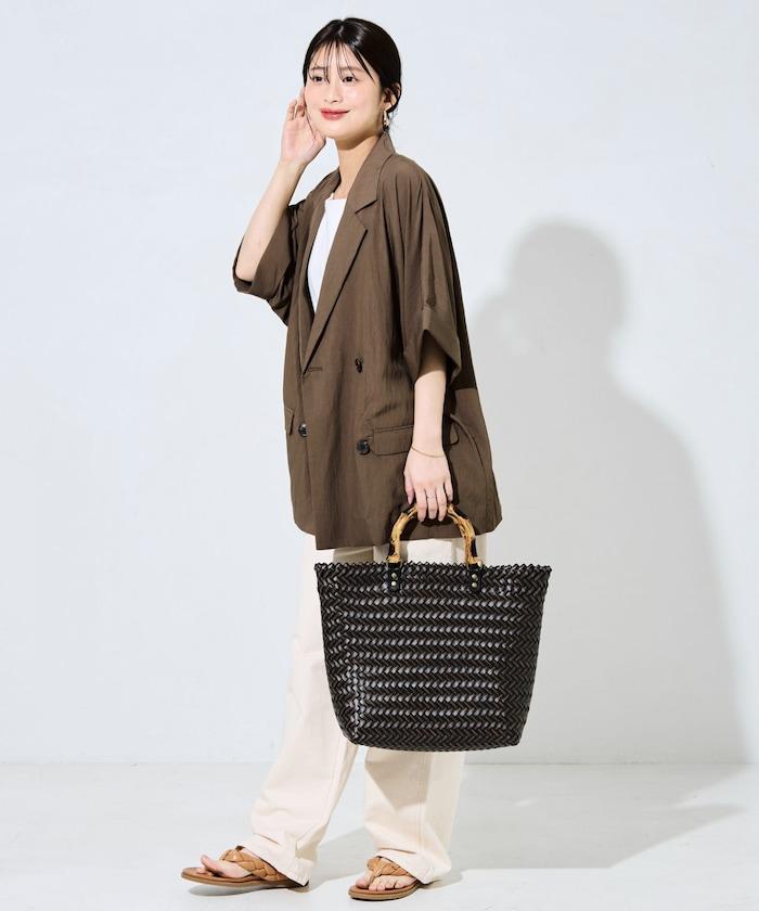 尼龍皺感面料 雙排扣設計 短袖 夾克