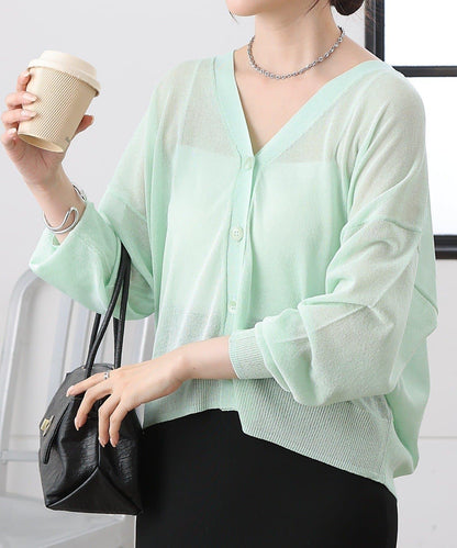 透紗 V領 針織開衫
