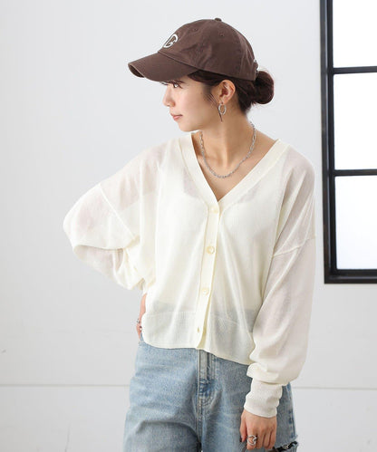 透紗 V領 針織開衫