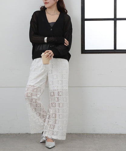 透紗 V領 針織開衫