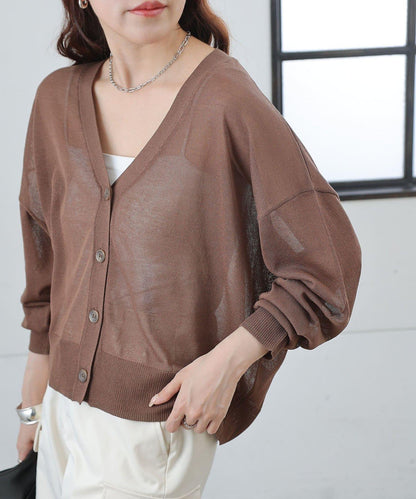 透紗 V領 針織開衫