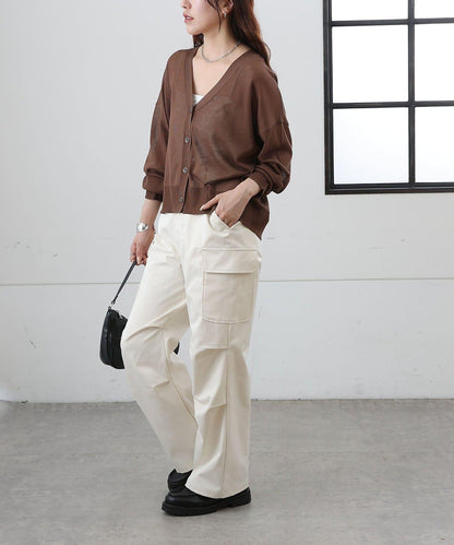 透紗 V領 針織開衫