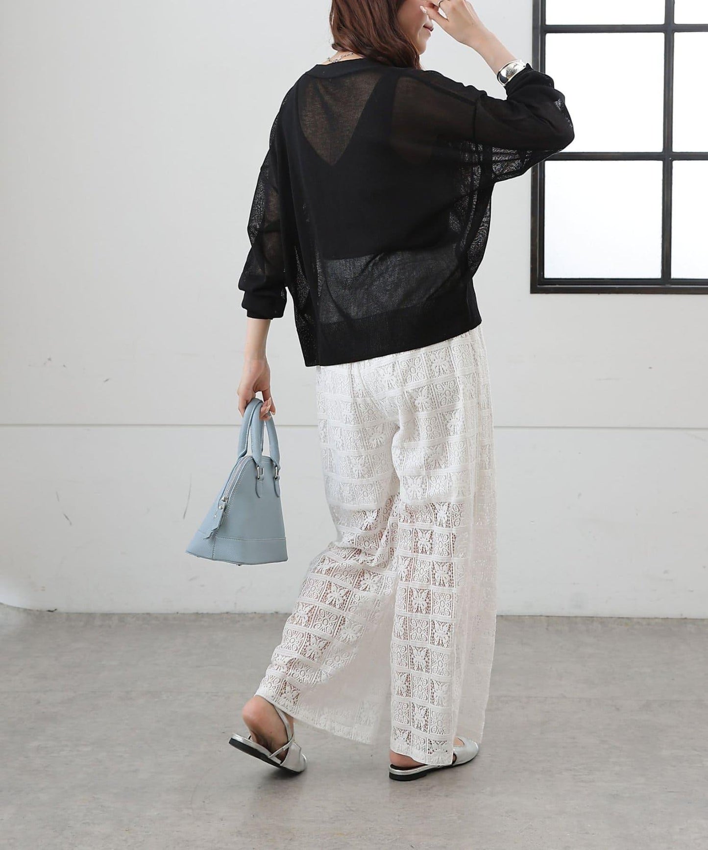 透紗 V領 針織開衫