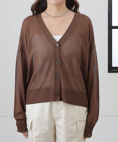 透紗 V領 針織開衫
