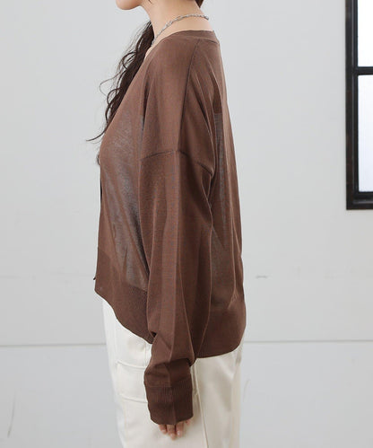 透紗 V領 針織開衫