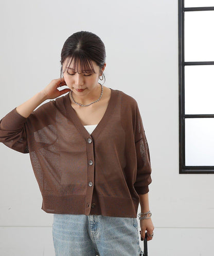 透紗 V領 針織開衫