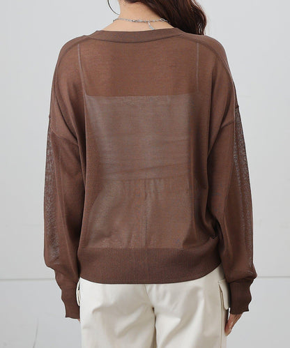 透紗 V領 針織開衫