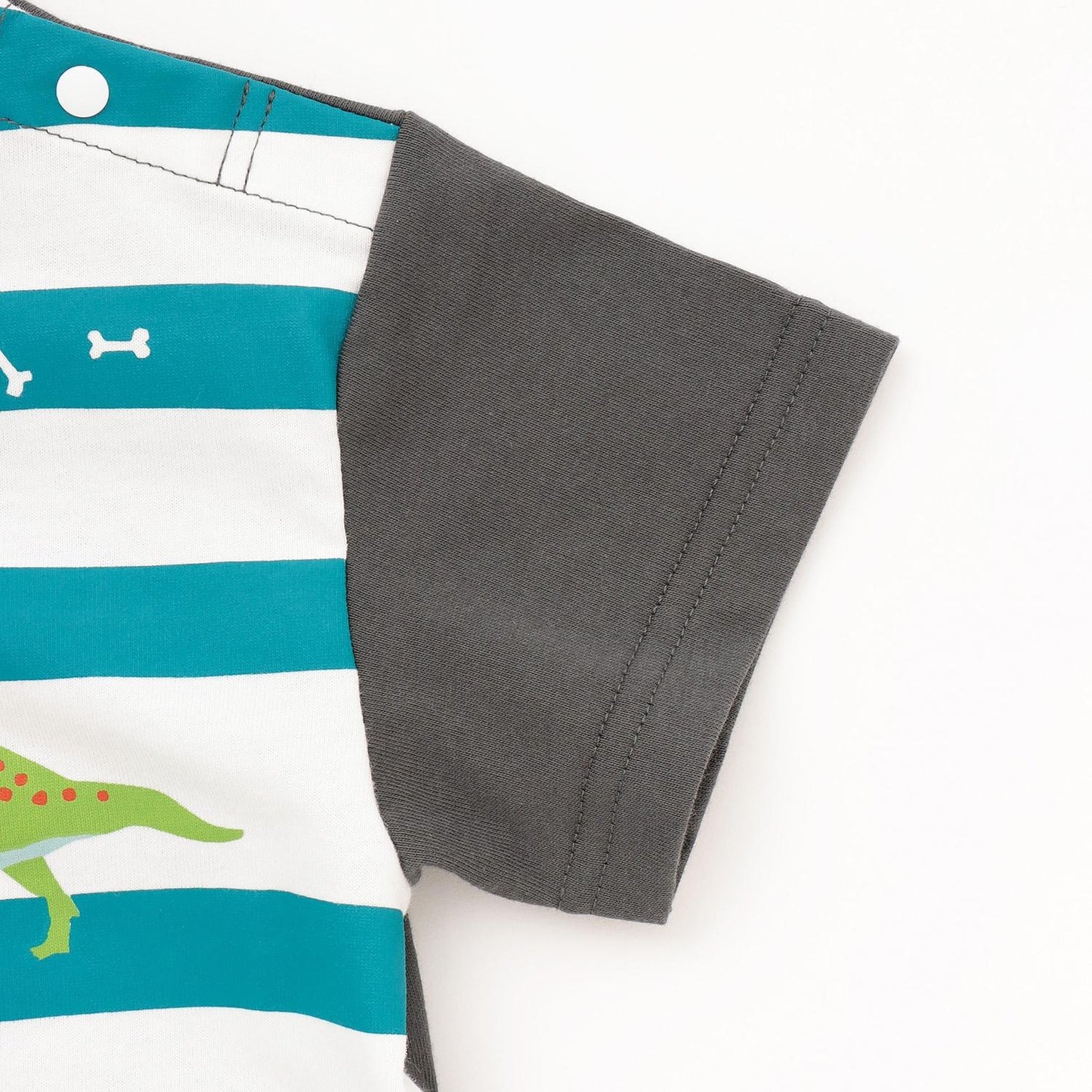 恐龍印花條紋短袖T恤