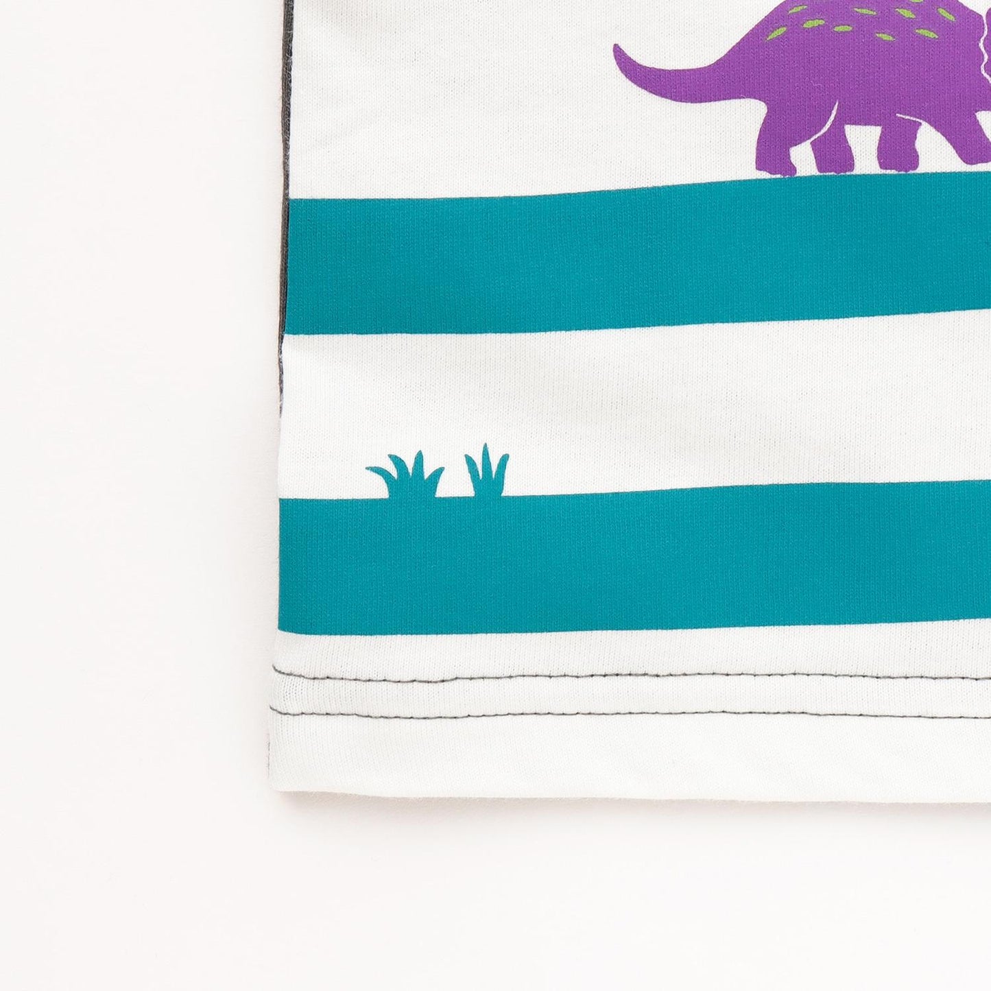 恐龍印花條紋短袖T恤