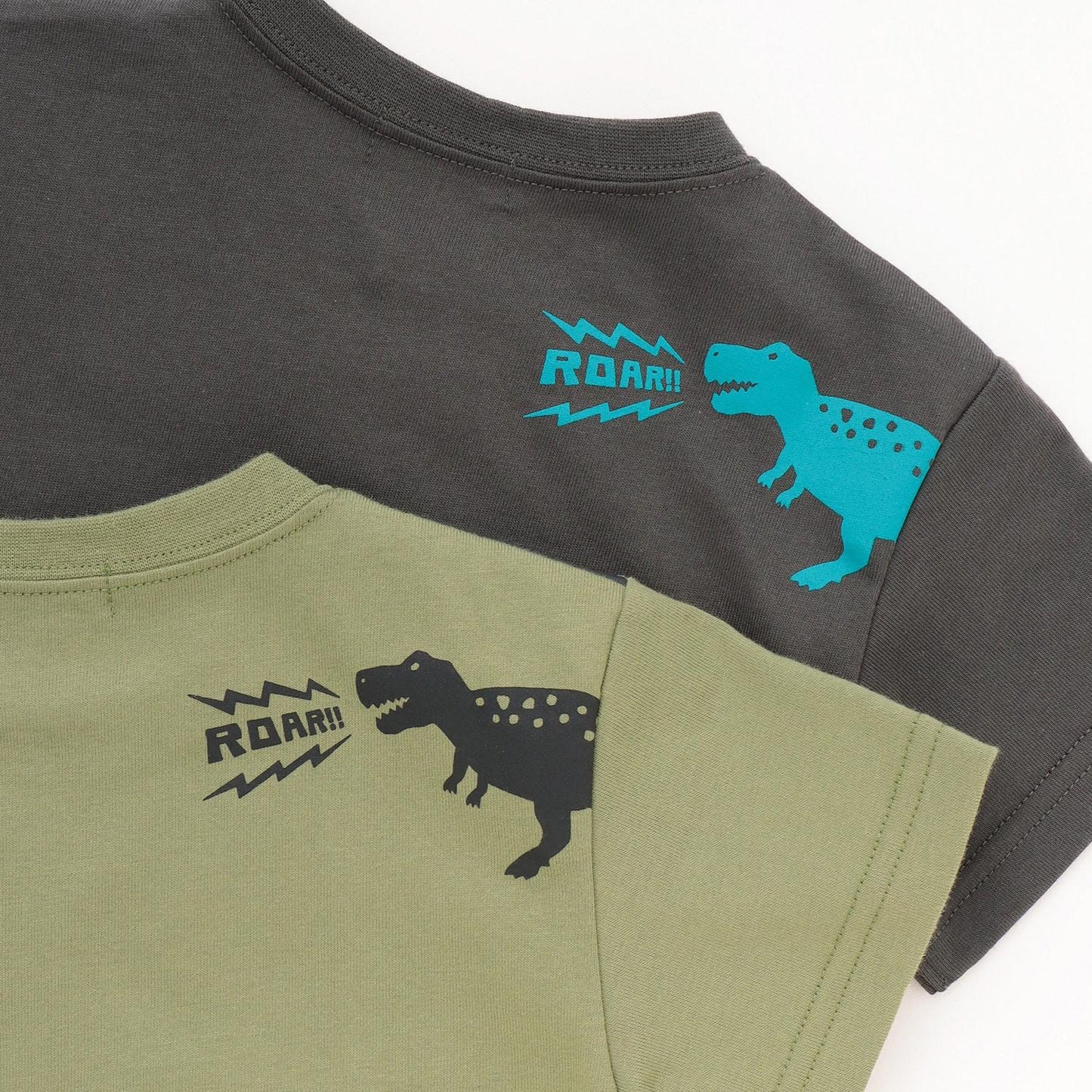 恐龍印花條紋短袖T恤