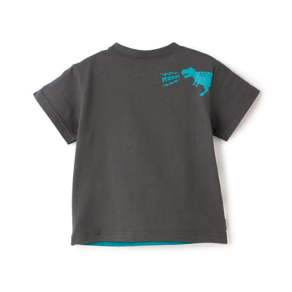 恐龍印花條紋短袖T恤