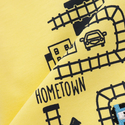 電車與軌道圖案 短袖T恤