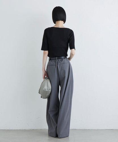 層次感短袖針織套頭衫