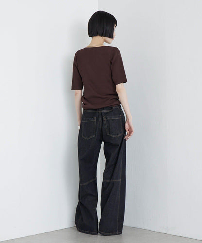 層次感短袖針織套頭衫