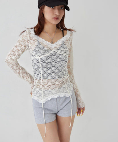 蕾絲吊帶上衣