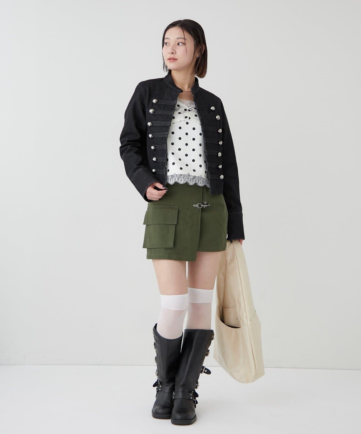 消防風軍裝圍裹半身裙