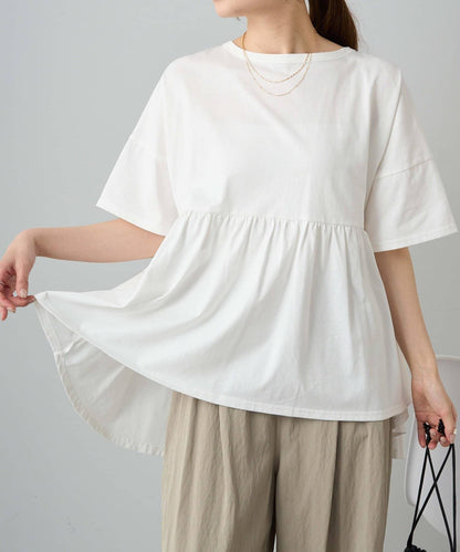 《リバイバル》 【/Du noir】 後蝴蝶結荷葉擺T恤