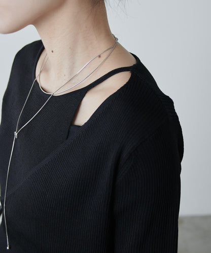 層次感短袖針織套頭衫