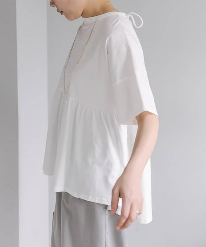 《リバイバル》 【/Du noir】 後蝴蝶結荷葉擺T恤