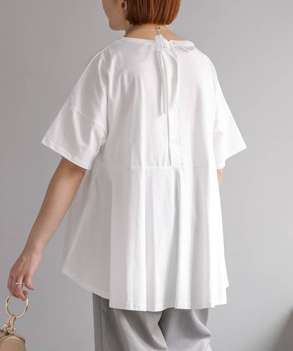 《リバイバル》 【/Du noir】 後蝴蝶結荷葉擺T恤