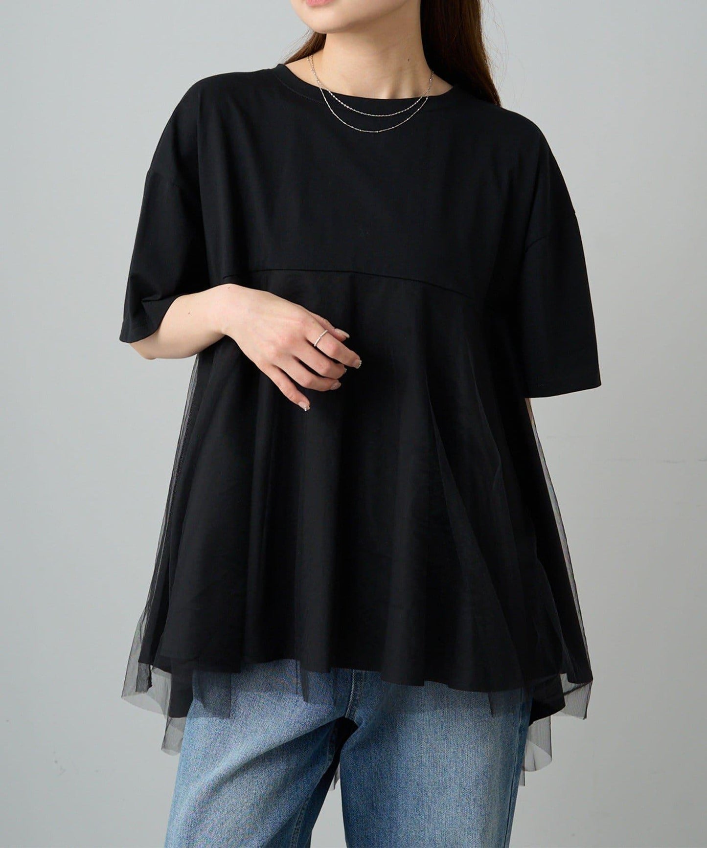 網紗拼接 《リバイバル》 Du noir T恤（網店限定）