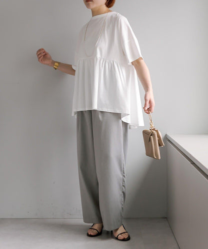 《リバイバル》 【/Du noir】 後蝴蝶結荷葉擺T恤