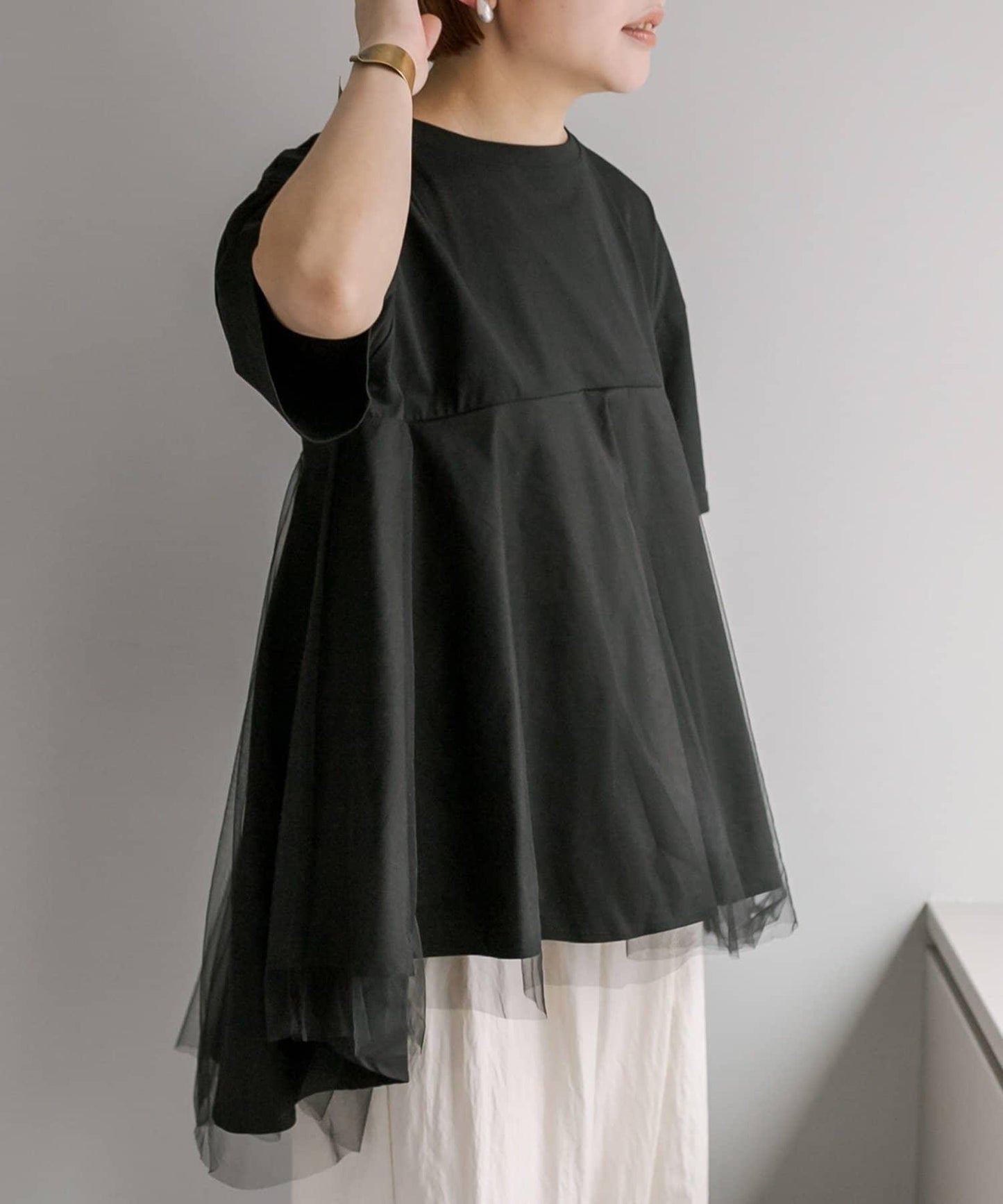 網紗拼接 《リバイバル》 Du noir T恤（網店限定）