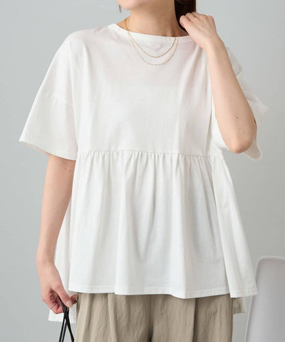 《リバイバル》 【/Du noir】 後蝴蝶結荷葉擺T恤