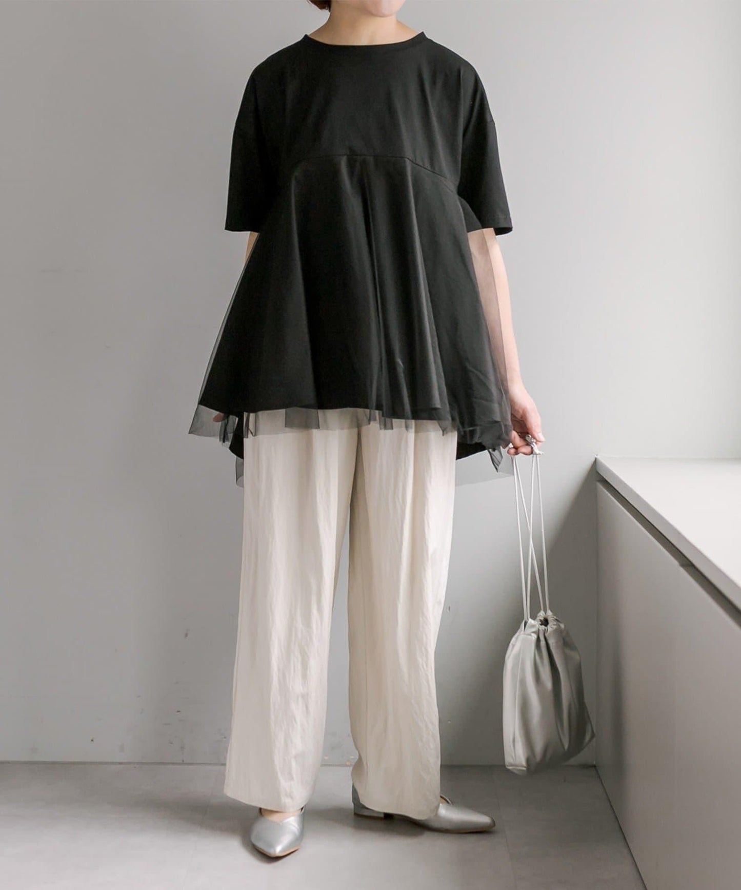 網紗拼接 《リバイバル》 Du noir T恤（網店限定）