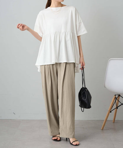 《リバイバル》 【/Du noir】 後蝴蝶結荷葉擺T恤